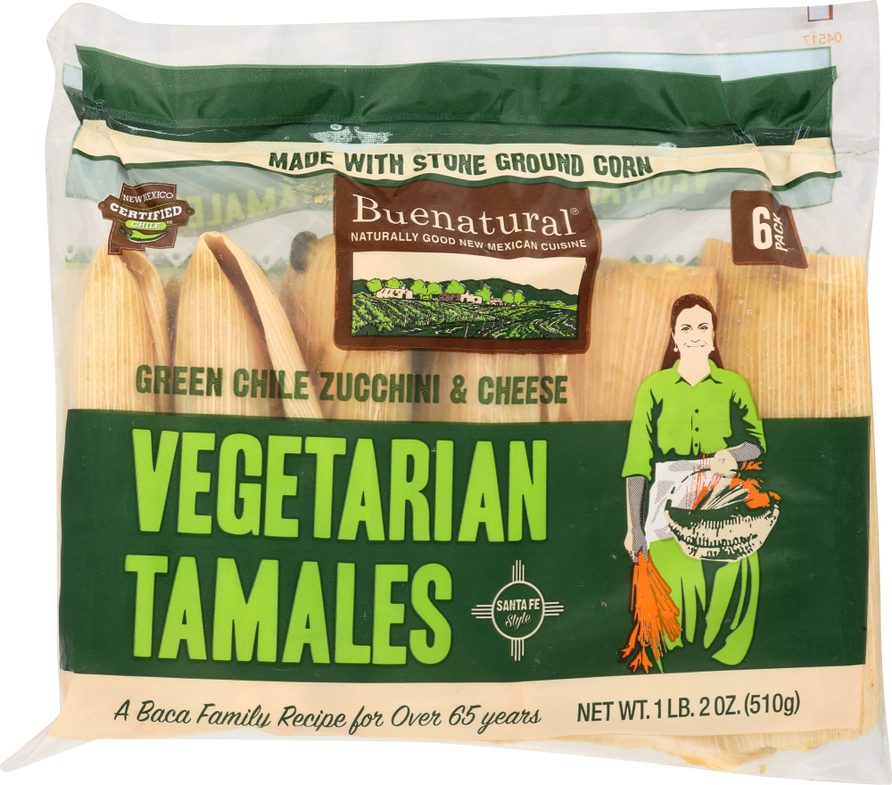 BUENATURAL: Vegetarian Tamales, 18 oz - 0082256800047