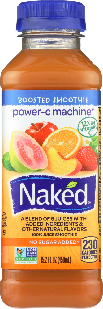 Naked Boosted Power-C Machine Juice Smoothie 15.2 Fluid Ounce Plastic Bottle. - 00082592917157