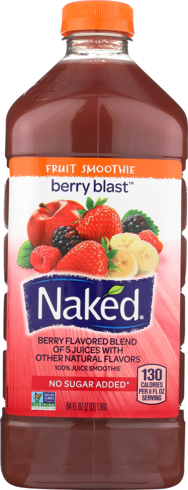 Naked Berry Blast Juice Smoothie 64 Fluid Ounce Plastic Bottle - 00082592988645