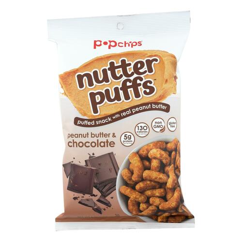 Popchips - Puffs Peanut Butter Chocolate - Case Of 12 - 4 Oz - 082666450030
