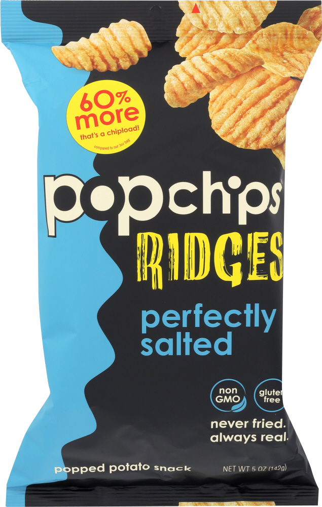 POPCHIPS: Chip Ridges Perfectly Salted, 5 oz - 0082666503002