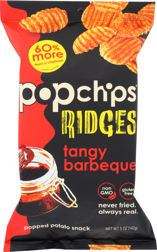 POPCHIPS: Chip Ridges Tangy Barbeque, 5 oz - 0082666503019