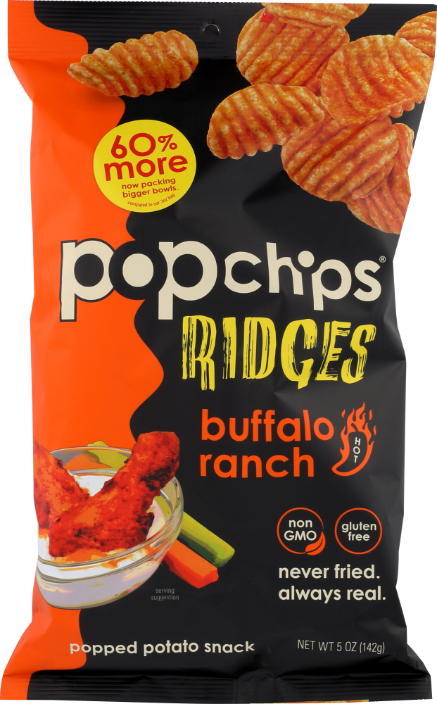 POPCHIPS: Chip Ridges Buffalo Ranch, 5 oz - 0082666503040