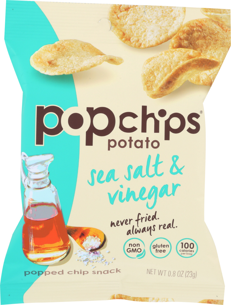 POPCHIPS: Chip Sea Salt, & vinegar, 0.8 oz - 0082666755005