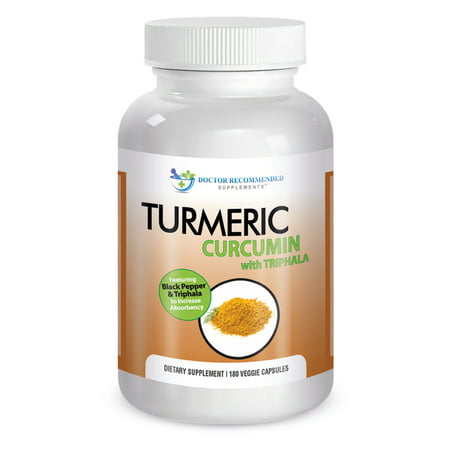 Doctor Recommended Organic Turmeric Curcumin with Black Pepper Extract 750 mg Capsules 180 Ct - 083351468538