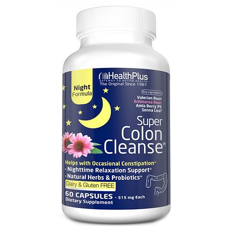 Health Plus Super Colon Cleanse, Night Formula Capsules, 60-Count, 30 Servings - 083502087816