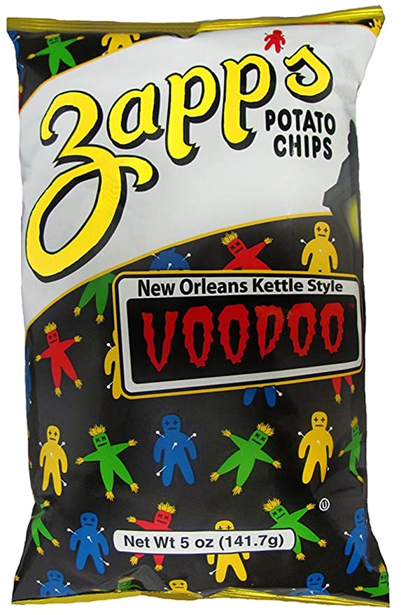  Zapp's New Orleans Kettle Style Potato Chips 5oz Bags (Pack of 4) (Voodoo)  - 083791070100