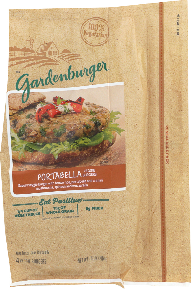Gardenburger Veggie Burgers Portabella 10Oz - 00084059100102