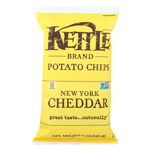KETTLE FOODS: New York Cheddar Potato Chips, 5 oz - 0084114009944