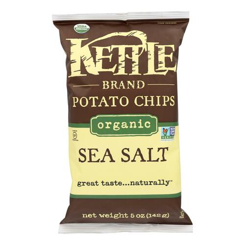 Kettle Brand Potato Chips - Organic - Sea Salt - 5 Oz - Case Of 15 - 0084114009975