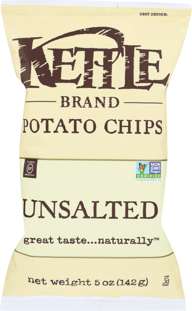 KETTLE BRAND: Potato Chips Unsalted, 5 oz - 0084114009999