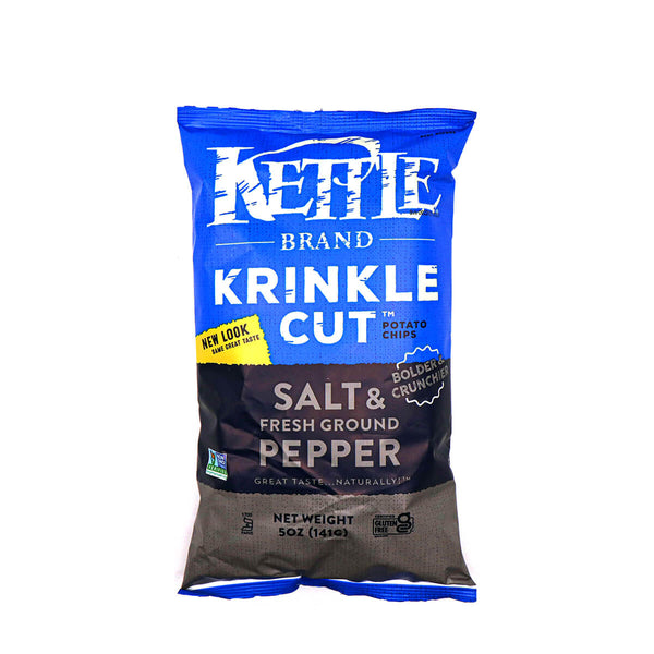 KETTLE BRAND: Krinkle Cut Potato Chips Salt and Fresh Ground Pepper, 5 oz - 0084114107077