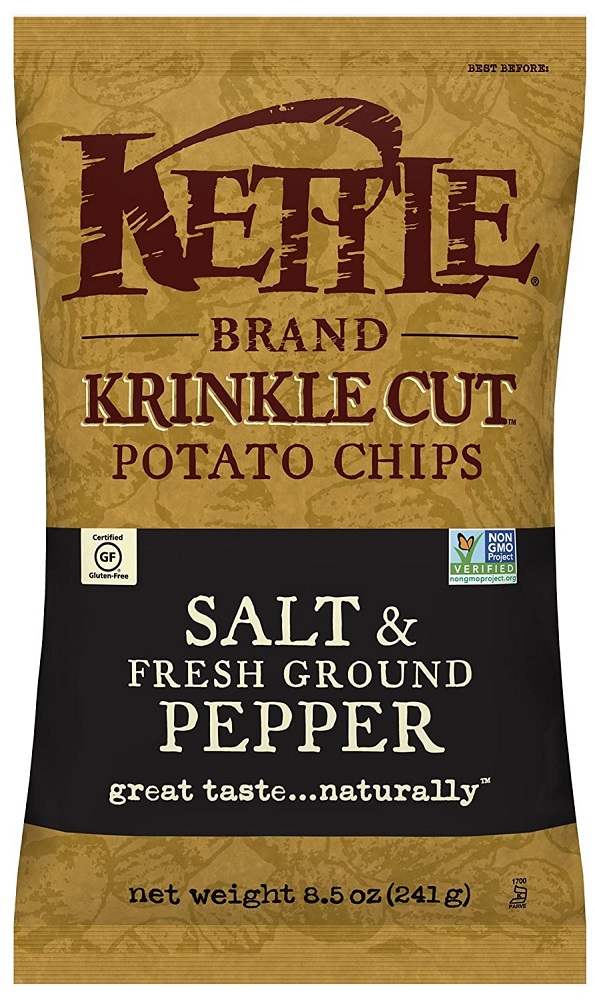 KETTLE BRAND: Krinkle Cut Potato Chips Salt & Fresh Ground Pepper, 8.5 oz - 0084114108531