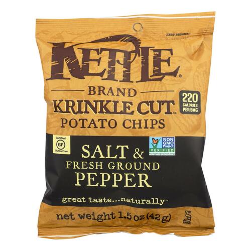 KETTLE BRAND: Krinkle Cut Salt & Fresh Ground Pepper, 1.5 Oz - 0084114112705