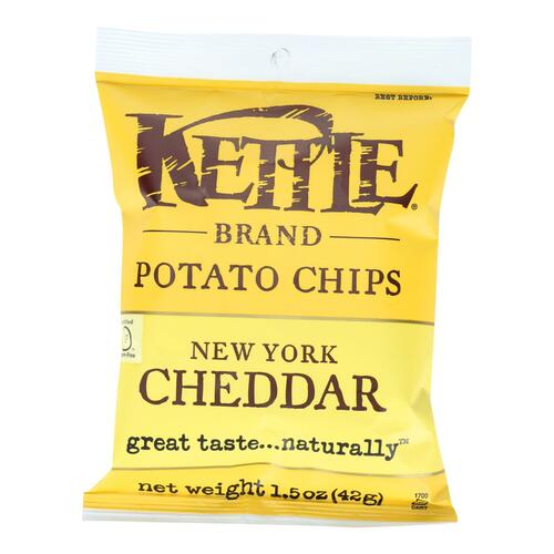 Kettle Brand Potato Chips - New York Cheddar - 1.5 Oz - Case Of 24 - 084114112712