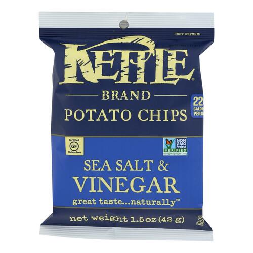 KETTLE BRAND: Sea Salt & Vinegar Potato Chips, 1.5 Oz - 0084114112750