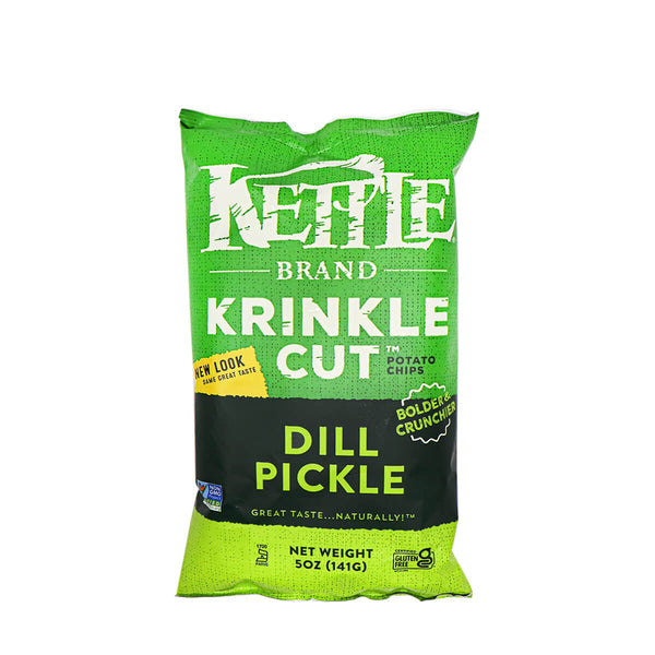 KETTLE FOODS: Dill Pickle Krinkle Cut Potato Chips, 5 oz - 0084114128041