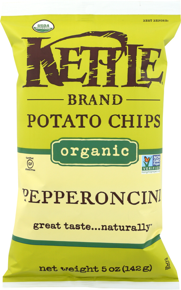 KETTLE FOODS: Pepperoncini Organic Potato Chips, 5 oz - 0084114900074