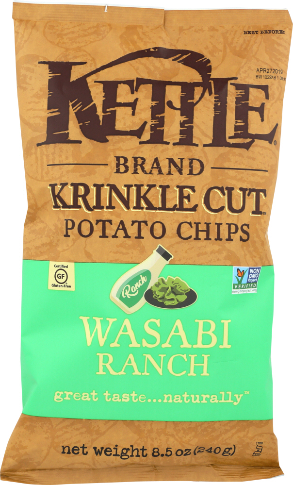KETTLE FOODS: Chip Potato Krinkle Cut Wasabi Ranch, 8.5 oz - 0084114900760
