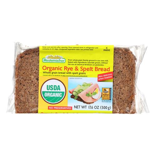 Mestemacher Bread Natural Rye And Spelt Bread - Whole Grain Bread With Unripe Spelt Grains - Case Of 12 - 17.6 Oz. - 084213000538