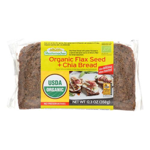 Mestemacher's Organic Flax Seed And Chia Bread - Case Of 9 - 12.3 Oz - 084213001528