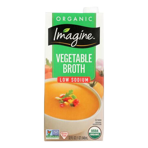 Imagine Foods Vegetable Broth - Low Sodium - Case Of 12 - 32 Fl Oz. - 084253240024
