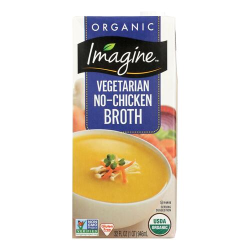 IMAGINE: Organic No-Chicken Broth, 32 oz - 0084253240451