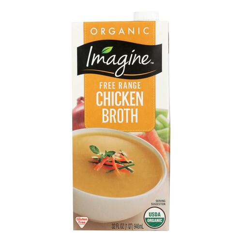 Imagine Foods Chicken Broth - Free Range - Case Of 12 - 32 Fl Oz. - 084253240499