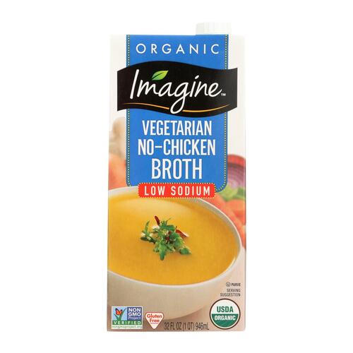 IMAGINE: Low Sodium No Chicken Broth, 32 oz - 0084253240987