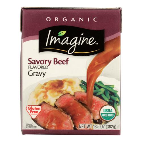 Imagine Foods Organic Gravy - Savory Beef - Case Of 12 - 13.5 Fl Oz - 084253246255