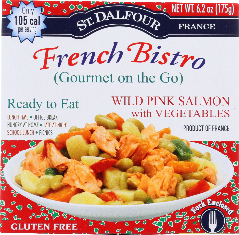 ST. DALFOUR: Gourmet on the Go Ready to Eat Wild Salmon with Vegetables, 6.2 oz - 0084380966620