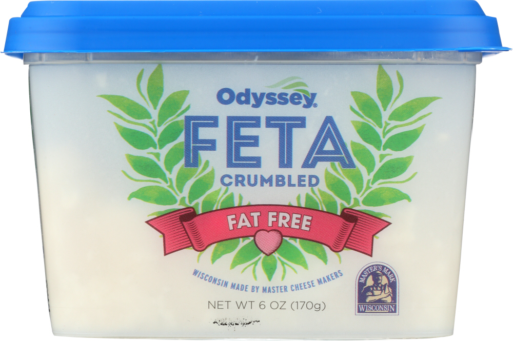 ODYSSEY: Fat Free Feta Crumbled Cheese, 6 oz - 0084587009601