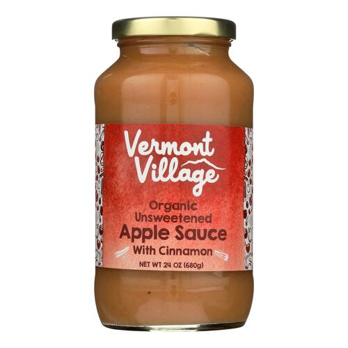 VERMONT VILLAGE CANNERY: Organic Apple Sauce with Cinnamon, 24 oz - 0084648111281