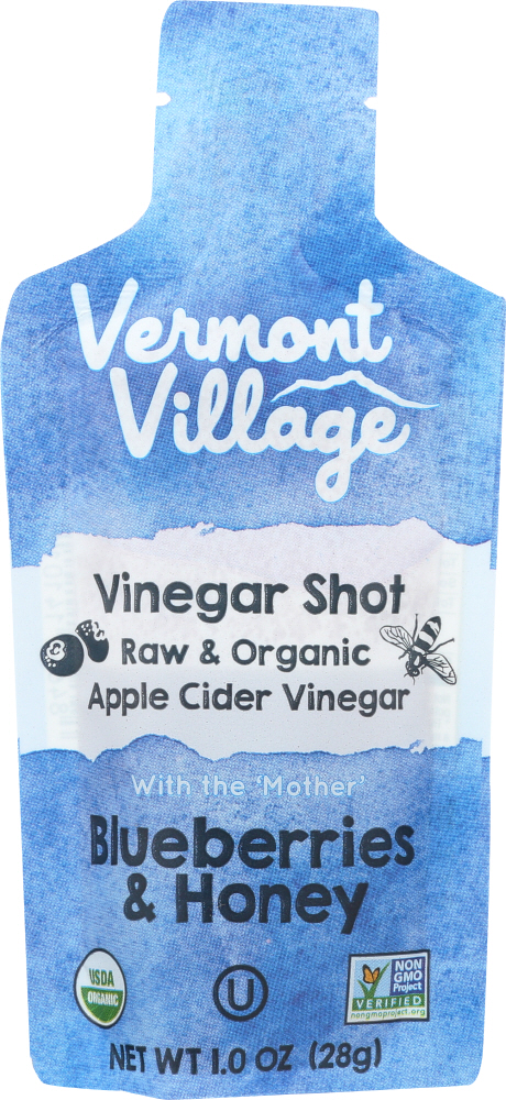 VERMONT VILLAGE: Vinegar Shot Blueberry & Honey Drink, 1 oz - 0084648141011