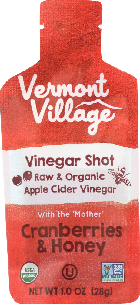VERMONT VILLAGE: Vinegar Shot Cranberry & Honey Drink, 1 oz - 0084648141042