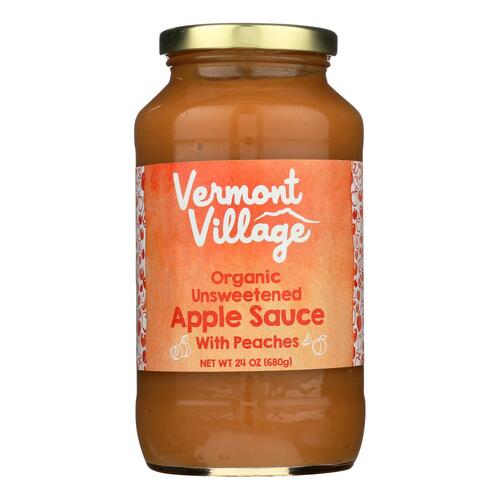 Vermont Village Organic Applesauce - Peach - Case Of 6 - 24 Oz. - 084648999285