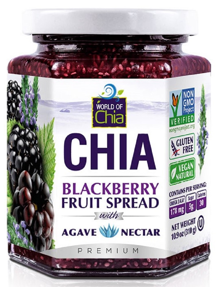 Chia Blackberry Fruit Spread With Agave Nectar - 084672701342