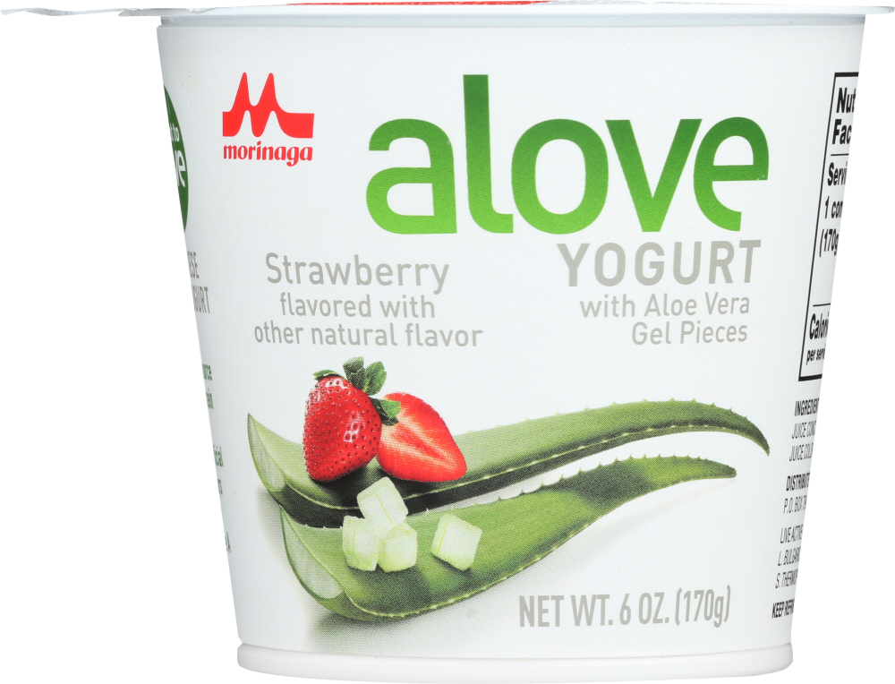 Strawberry Japanese Style Yogurt With Aloe Vera Gel Pieces, Strawberry - 085696010281
