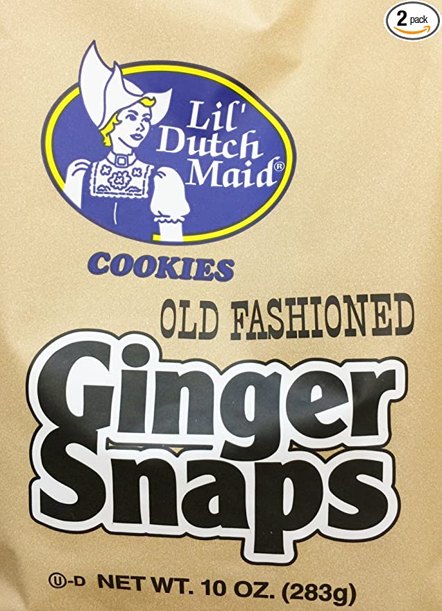  2 x 10oz Lil's Dutch Maid Old Fashioned Ginger Snaps Cookies (Two Bags per order)  - 086106003916