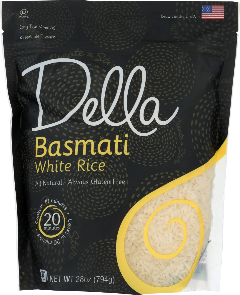 DELLA GOURMET: Basmati White Rice, 28 oz - 0086582200038