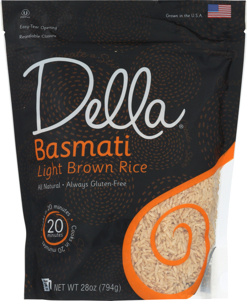 DELLA GOURMET: Basmati Light Brown Rice, 28 oz - 0086582200045