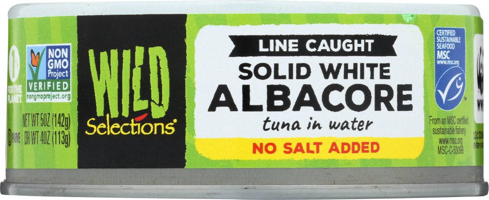 WILD SELECTIONS: Tuna Solid Water No Salt Can, 5 oz - 0086600260105