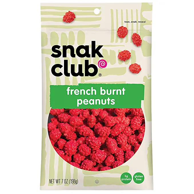  Snak Club French Burnt Peanuts, 7 Ounce (Pack of 6)  - 087076295554