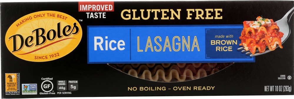 DEBOLES: Rice Lasagna Gluten Free, 10 oz - 0087336528972