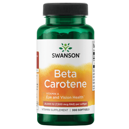 Swanson Beta-Carotene Softgels 25 000 IU 300 Count - 087614010083