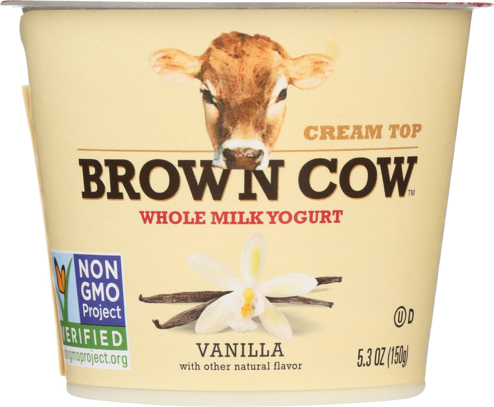 BROWN COW: Yogurt Vanilla Smooth and Creamy Cream Top, 5.3 oz - 0088194340027