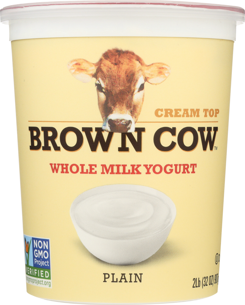 BROWN COW: Yogurt Plain Smooth And Creamy Cream Top, 32 oz - 0088194340607