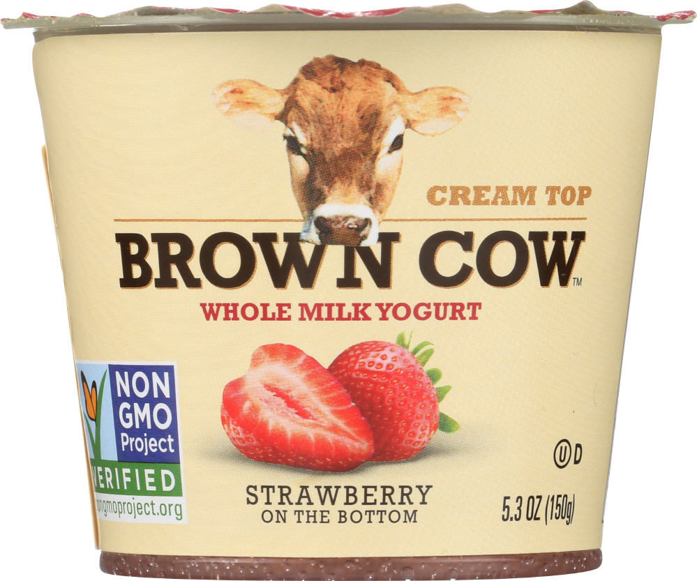 BROWN COW: Yogurt Cream Top Strawberry, 5.3 oz - 0088194703174
