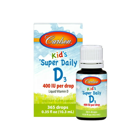 Carlson Kid s Super Daily D3 Drops 0.35 Fl Oz - 088395012600
