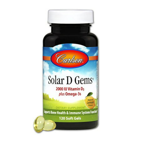 Carlson Solar D Gems Vitamin D3 2000 IU Softgels 120 Ct - 088395014710